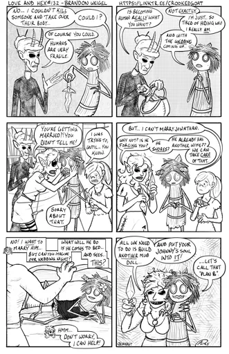 Page 132 from the comic Love and Hex. Full transcript: http://crookedgoat.ca/comic/no-bad-ideas